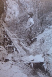 Albert Behne at his sluice box