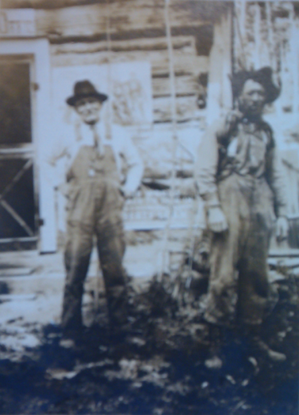 First YP post office - Albert Behne, postmaster, and Ray Call