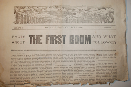 Thunder Mountan News "The First Boom", 1904